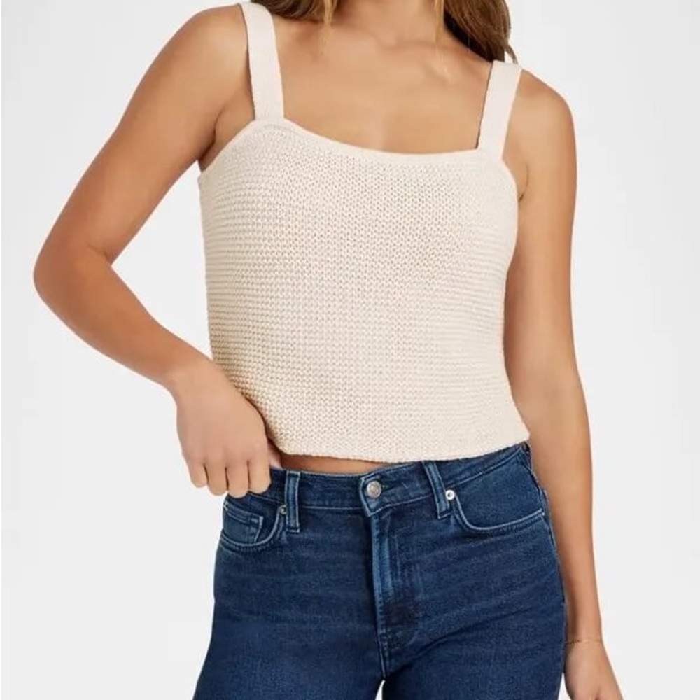 Splendid 100% Cotton Cream Knit Tank Top